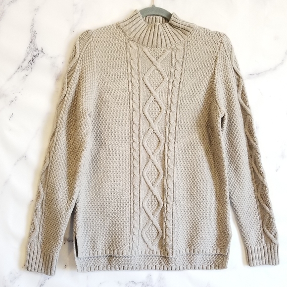 LUCKY BRAND Grey Mockneck Sweater, Size Small - Picture 2 of 9